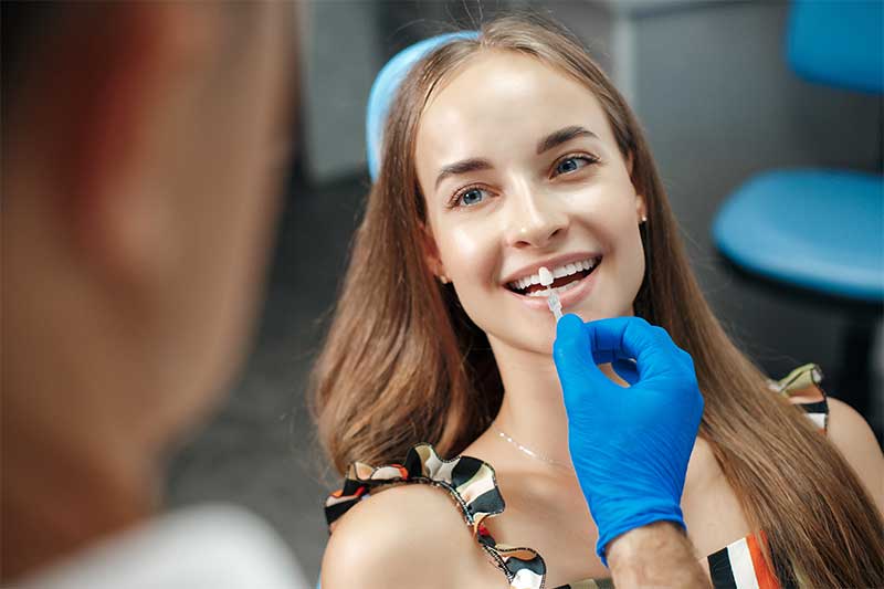 Beautiful girl smiling while treatments